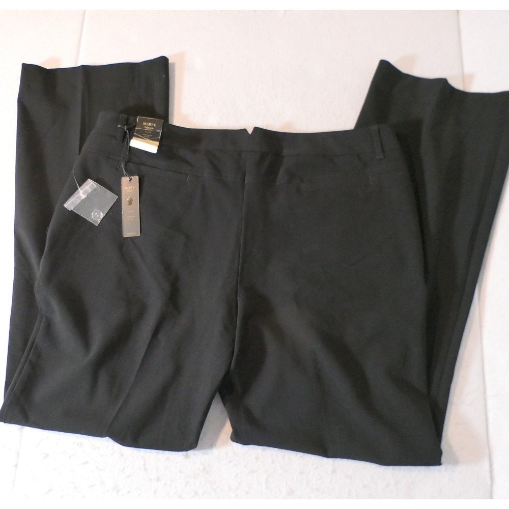 NEW Mixit Womens Dress Pants 14 Black Stretch Wide Leg Office Professional Goth